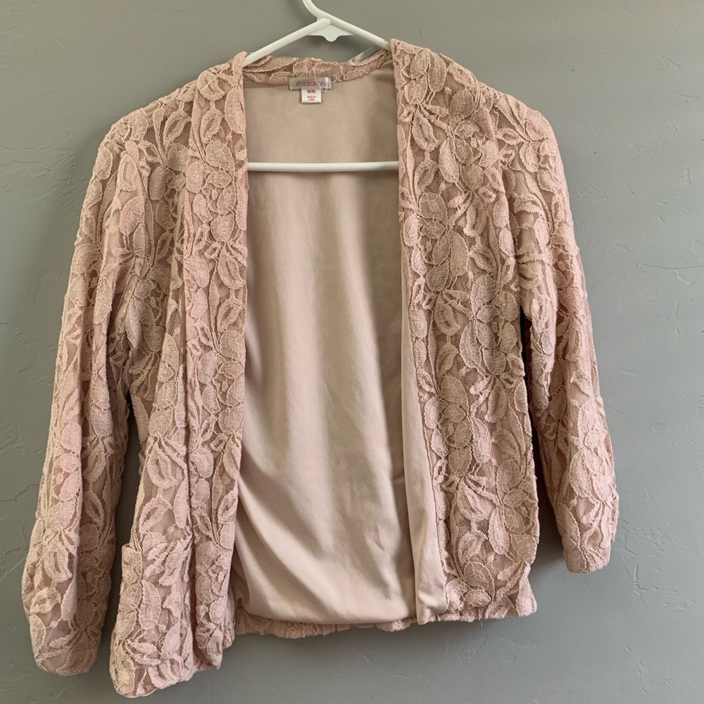 Pink lace blazer